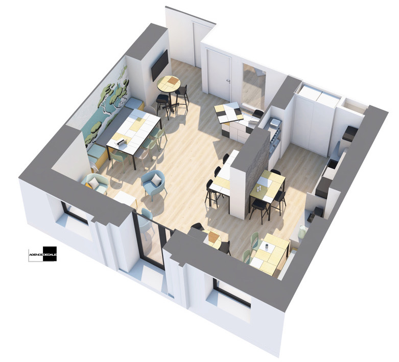 plan 3D espace de travail